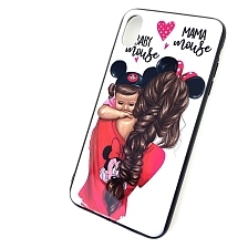 Чехол накладка для APPLE iPhone XS MAX, силикон, рисунок MAMA mouse BABY.