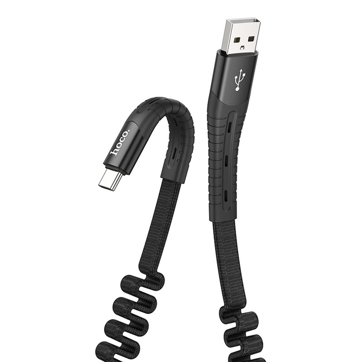Кабель HOCO U78 Cotton USB Type C, 2.4A, длина 1.2 метра, цвет черный