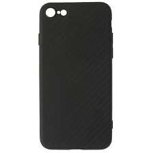 Чехол накладка для APPLE iPhone 7, iPhone 8, iPhone SE 2020, силикон, карбон, цвет черный