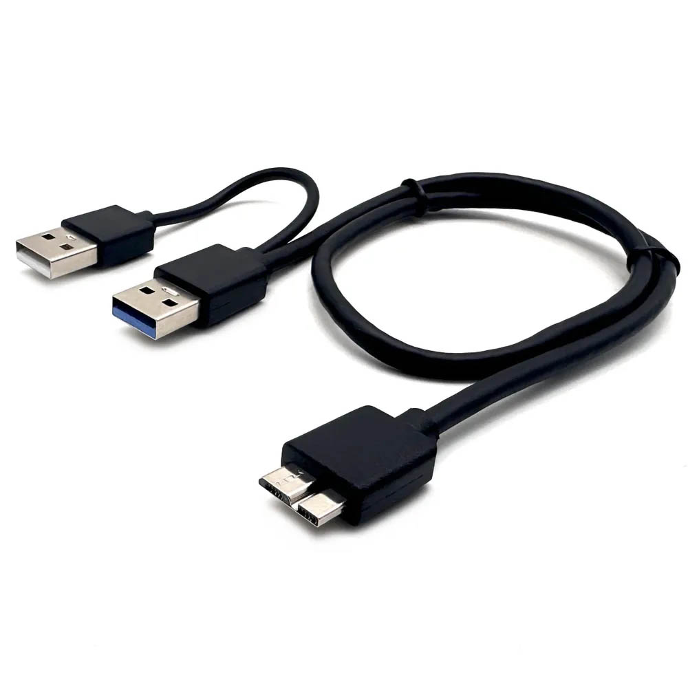 Кабель соединительный USB 3.0 A на microUSB B для подключения внешнего HDD и SSD, длина 45 см, цвет черный