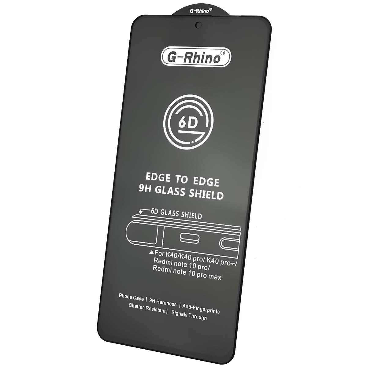 Защитное стекло 6D G-Rhino для XIAOMI Redmi Note 10 PRO, Redmi Note 10 PRO MAX, цвет окантовки черный