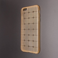 Чехол накладка для APPLE iPhone 6 Plus, силикон, цвет прозрачный, рисунок желтая клетка.