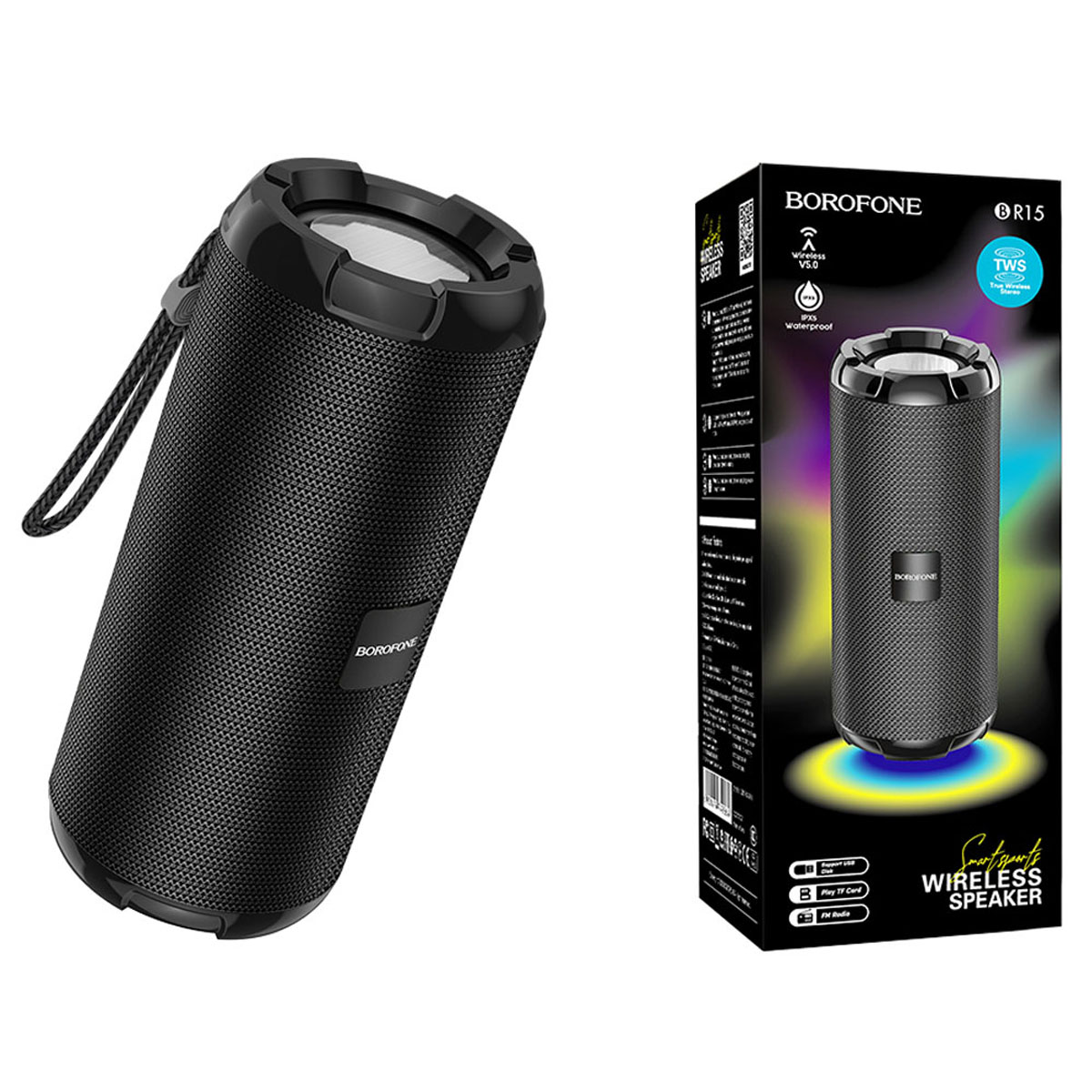 Портативная колонка BOROFONE BR15 Smart sports, цвет черный (распродажа -40%)