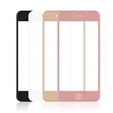 Защитное  стекло 3D для APPLE iPhone 6 & 6S ColorFull окантовка серебристая.