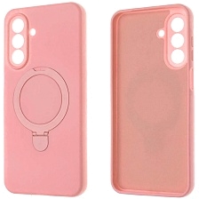 Чехол накладка Revole Mix для SAMSUNG Galaxy A17, A26 5G, силикон, бархат, кольцо держатель, цвет розовый