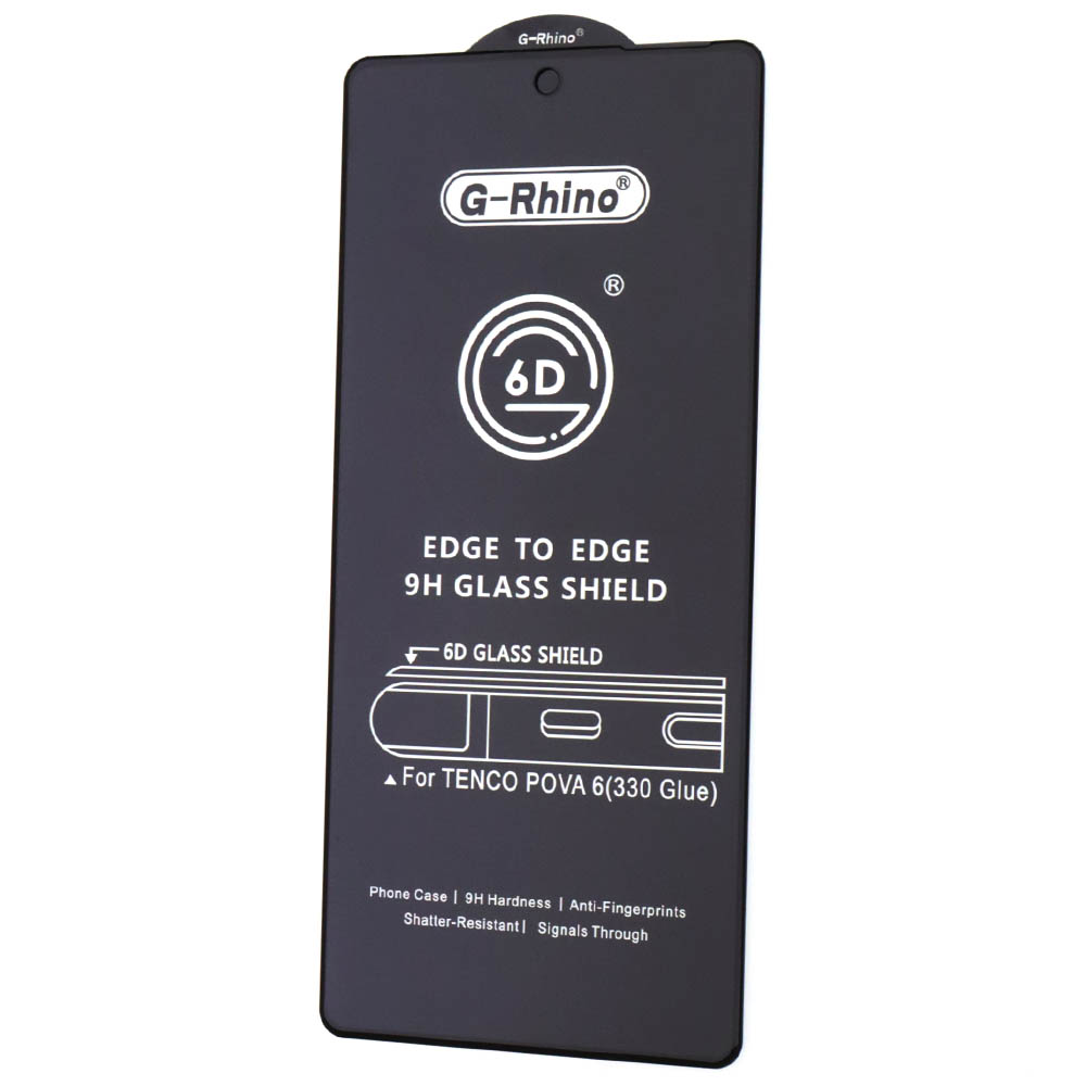 Защитное стекло 6D G-Rhino для INFINIX Note 40 4G, GT 20 Pro, TECNO Pova 6, Pova 6 Pro 5G, Camon 30 4G, Camon 30 5G, цвет окантовки черный