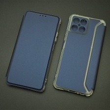 Чехол книжка для HUAWEI Honor X8, экокожа, визитница, цвет темно синий Чехол книжка для HUAWEI Honor X8, экокожа, визитница, цвет темно синий