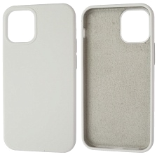 Чехол накладка Silicon Case для APPLE iPhone 12 mini (5.4"), силикон, бархат, цвет белый