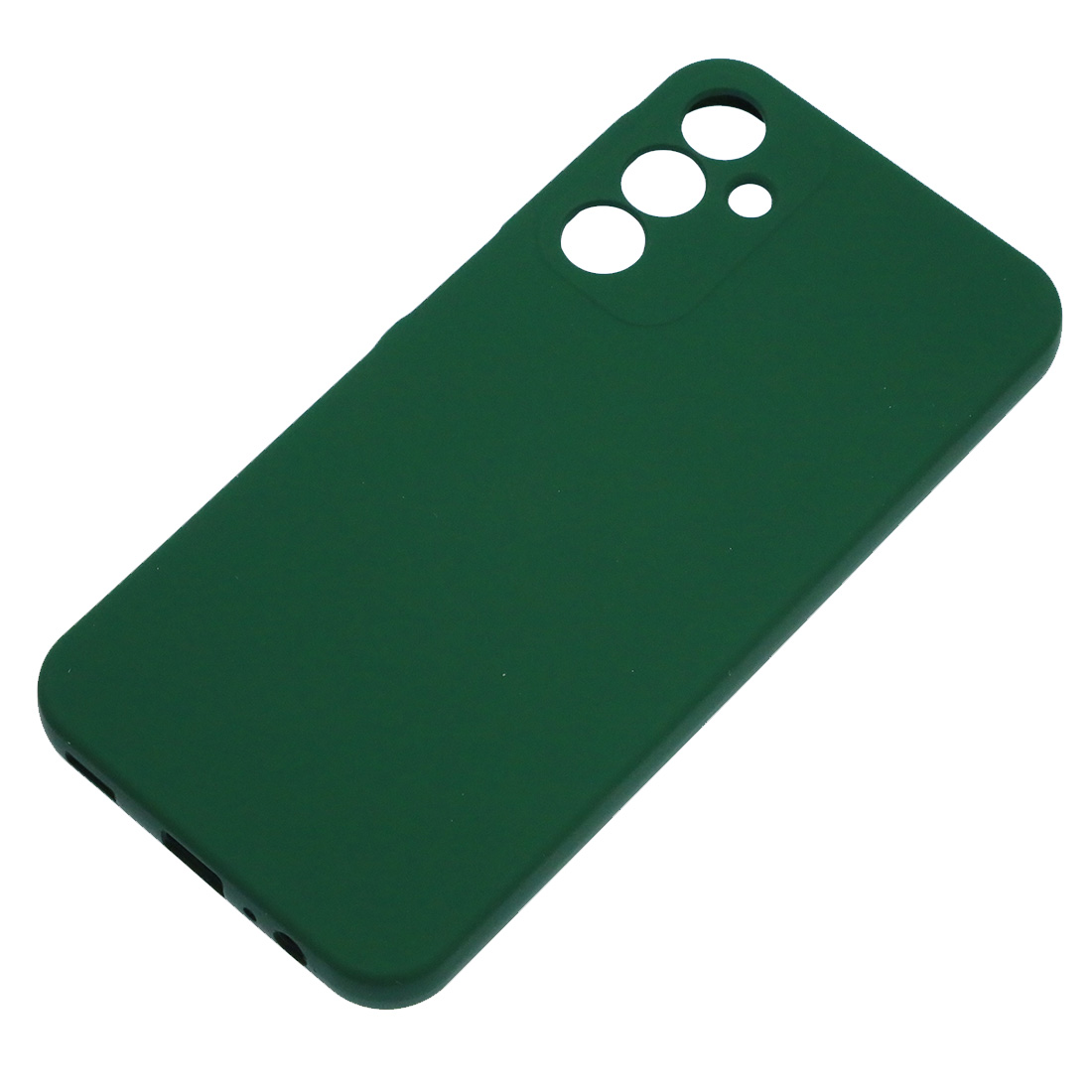 Чехол накладка Silicon Cover для SAMSUNG Galaxy A15, защита камеры, силикон, бархат, цвет темно зеленый