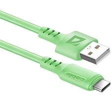 Дата кабель Defender F207 USB Type-C, силикон, длина 1 метр, цвет зеленый