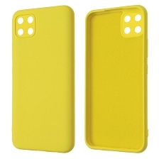 Чехол накладка NANO для Realme C11 2020, силикон, бархат, цвет желтый