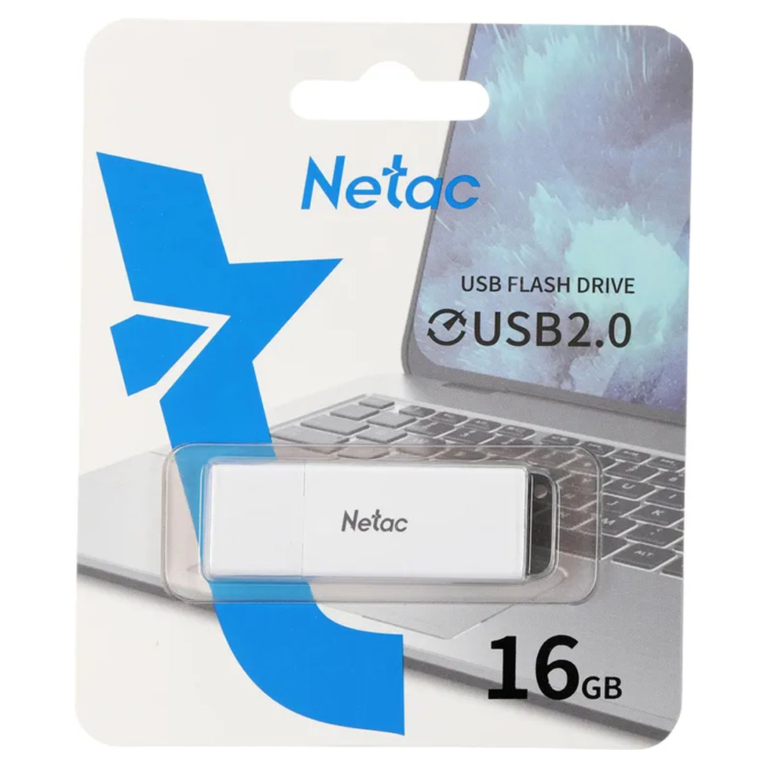 Флешка USB 2.0 16GB NETAC U185, цвет белый