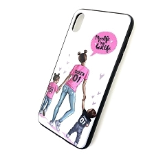 Чехол накладка для APPLE iPhone XS MAX, силикон, рисунок Mom life is the best.