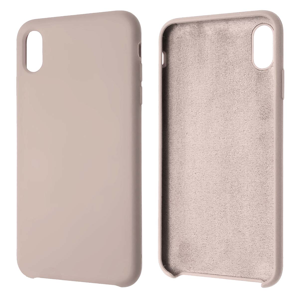 Чехол накладка Silicon Case для APPLE iPhone XS MAX, силикон, бархат, цвет  розовый песок