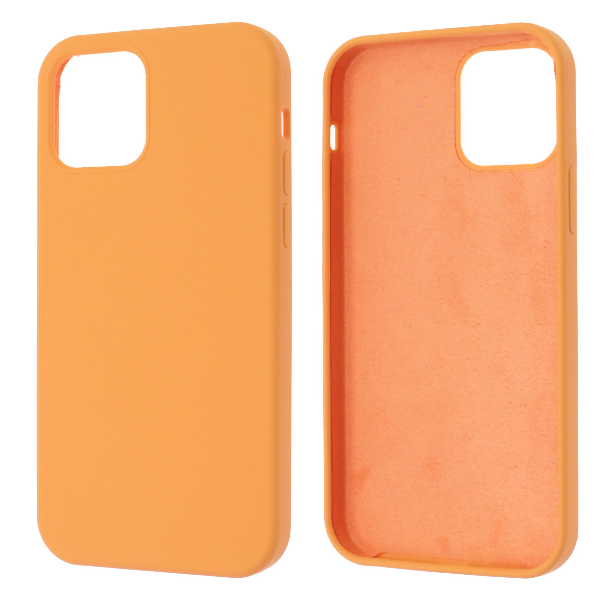 Чехол накладка Silicon Case для APPLE iPhone 12, iPhone 12 Pro, силикон, бархат, цвет папайя Чехол накладка Silicon Case для APPLE iPhone 12, iPhone 12 Pro, силикон, бархат, цвет папайя