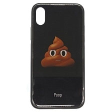 Чехол накладка для APPLE iPhone X, силикон, пластик, рисунок Emoji Poop.