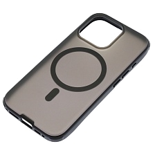 Чехол накладка NEW с поддержкой Magsafe для APPLE iPhone 16 Pro, матовый, силикон, пластик, цвет прозрачно черный