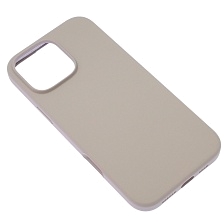 Чехол накладка Silicon Case для APPLE iPhone 16 Pro Max, силикон, бархат, цвет бежевый