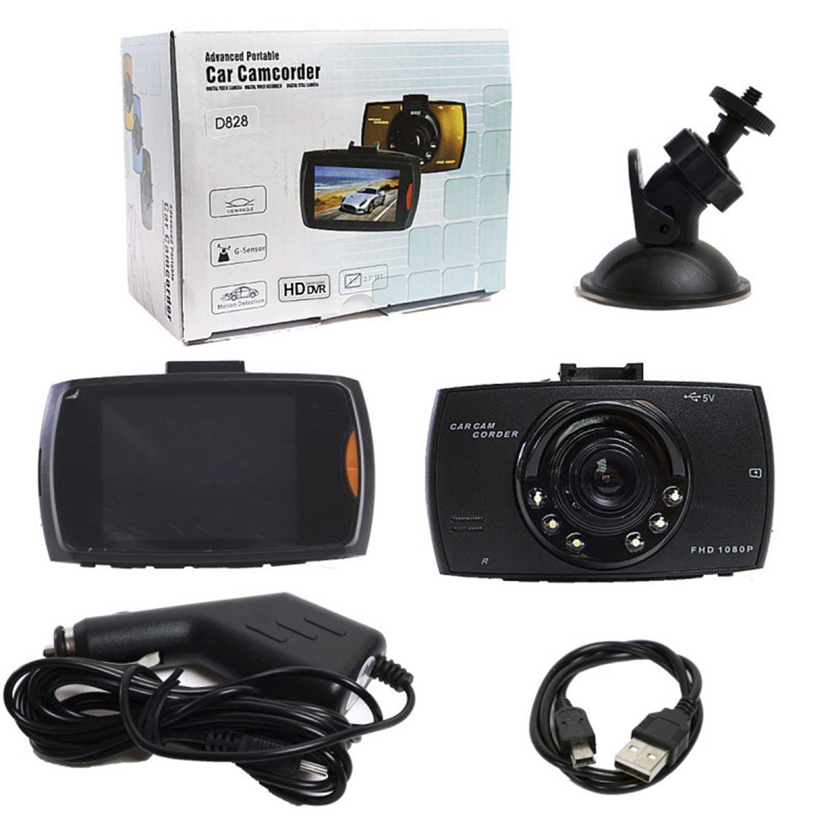 Автомобильный видеорегистратор CAR CAMCORDER D828-4, 1080p Full HD, цвет черный