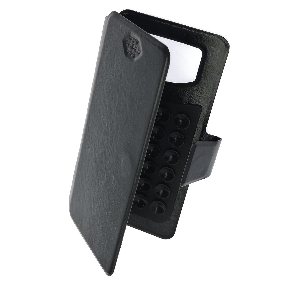 Чехол книжка универсальная для смартфонов размером 3.5 - 4.0, экокожа, цвет черный