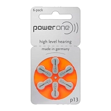 Батарейка POWERONE ZA13 BL6 Zinc Air 1.45V Батарейка POWERONE ZA13 BL6 Zinc Air 1.45V