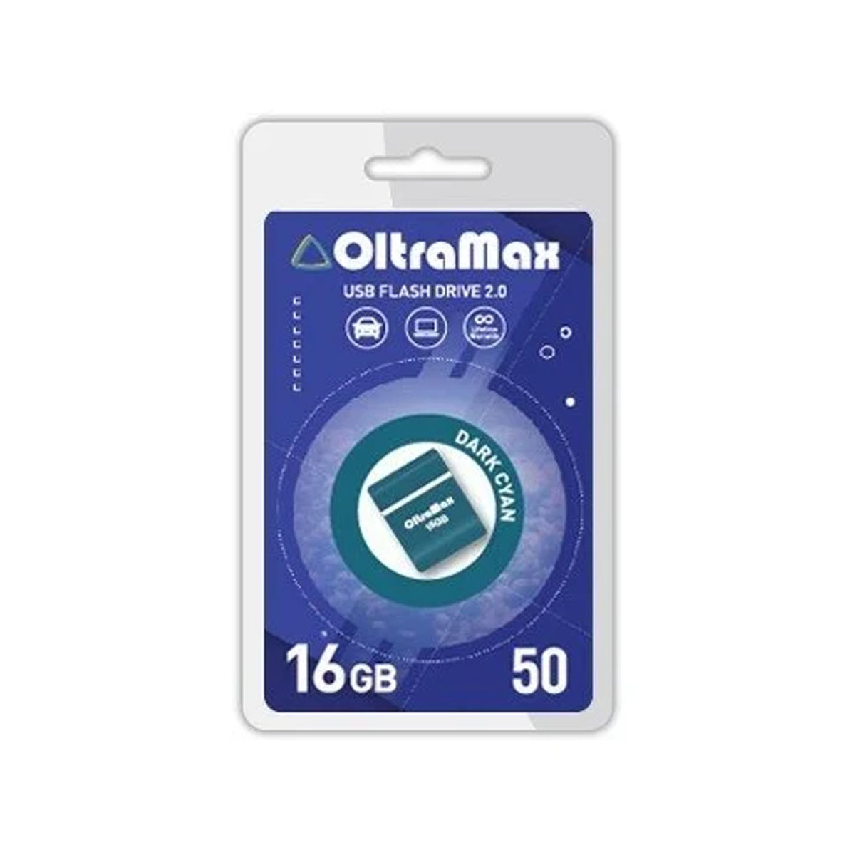 Флешка USB 2.0 16GB OltraMax 50, цвет темно голубой