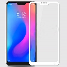 Защитное стекло "5D" GLASS FULL GLUE для XIAOMI RedMi Note 6 PRO, цвет канта белый.