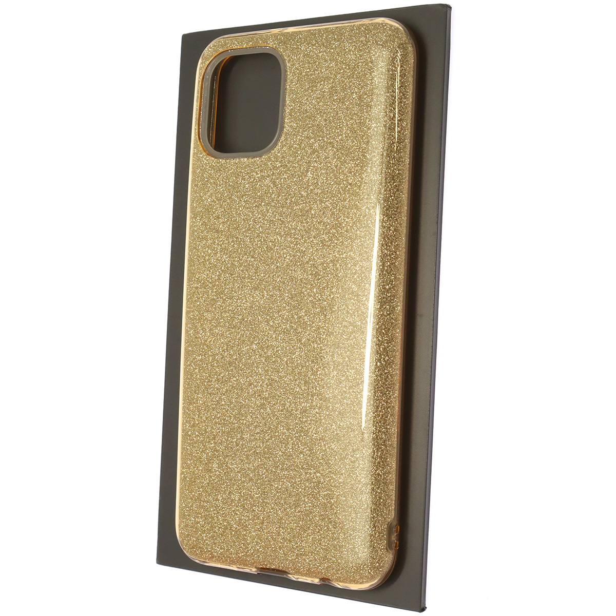 Чехол накладка SHINE для SAMSUNG Galaxy A03, силикон, блестки, цвет золотистый