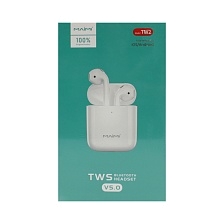 Гарнитура (наушники с микрофоном) беспроводная, MAIMI TW2 Bluetooth 5.0, цвет белый (уценка: не работает один наушник)