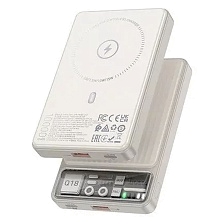 Внешний портативный аккумулятор, Power Bank HOCO Q18 Tourer, беспроводная зарядка, 10000 mAh, PD20W, QC3.0, цвет молочно белый