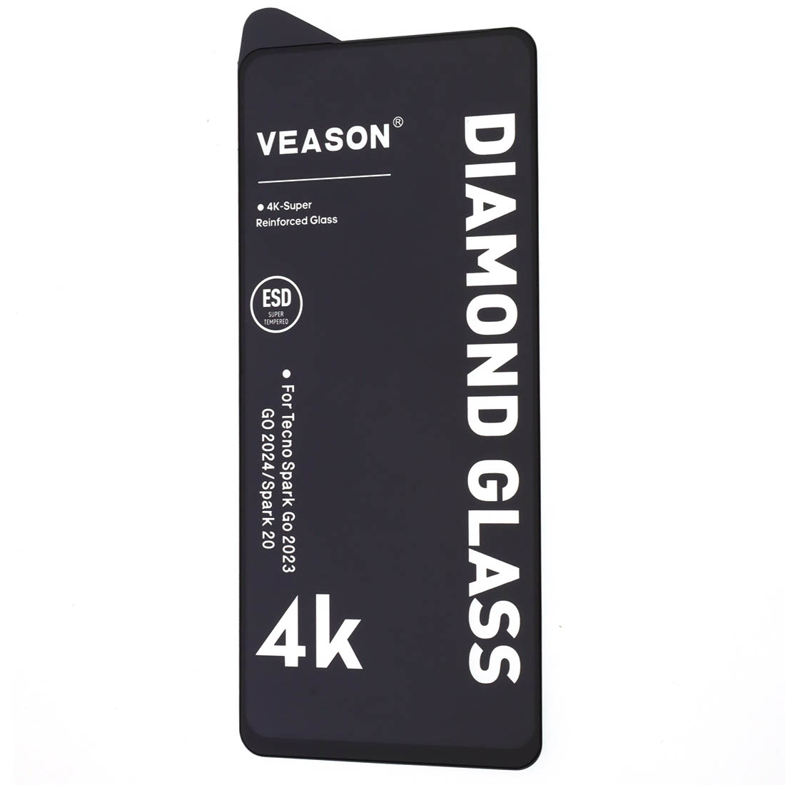 Защитное стекло VEASON DIAMOND GLASS для TECNO Spark 20, Spark 20C, Spark 20P, Spark GO 2024, INFINIX Hot 40i, Smart 8 Plus, цвет окантовки черный