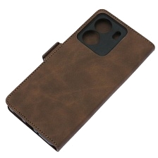 Чехол книжка NICE для XIAOMI Redmi 13C, XIAOMI POCO C65, защита камеры, экокожа, визитница, цвет коричневый