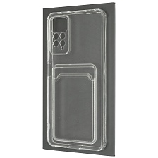 Чехол накладка CARD CASE для XIAOMI Redmi Note 11 Pro, Redmi Note 11 Pro 5G, силикон, отдел для карт, цвет прозрачный