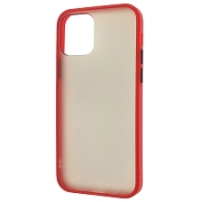 Чехол накладка SKIN SHELL для APPLE iPhone 12 (6.1"), iPhone 12 Pro (6.1"), силикон, пластик, цвет окантовки красный