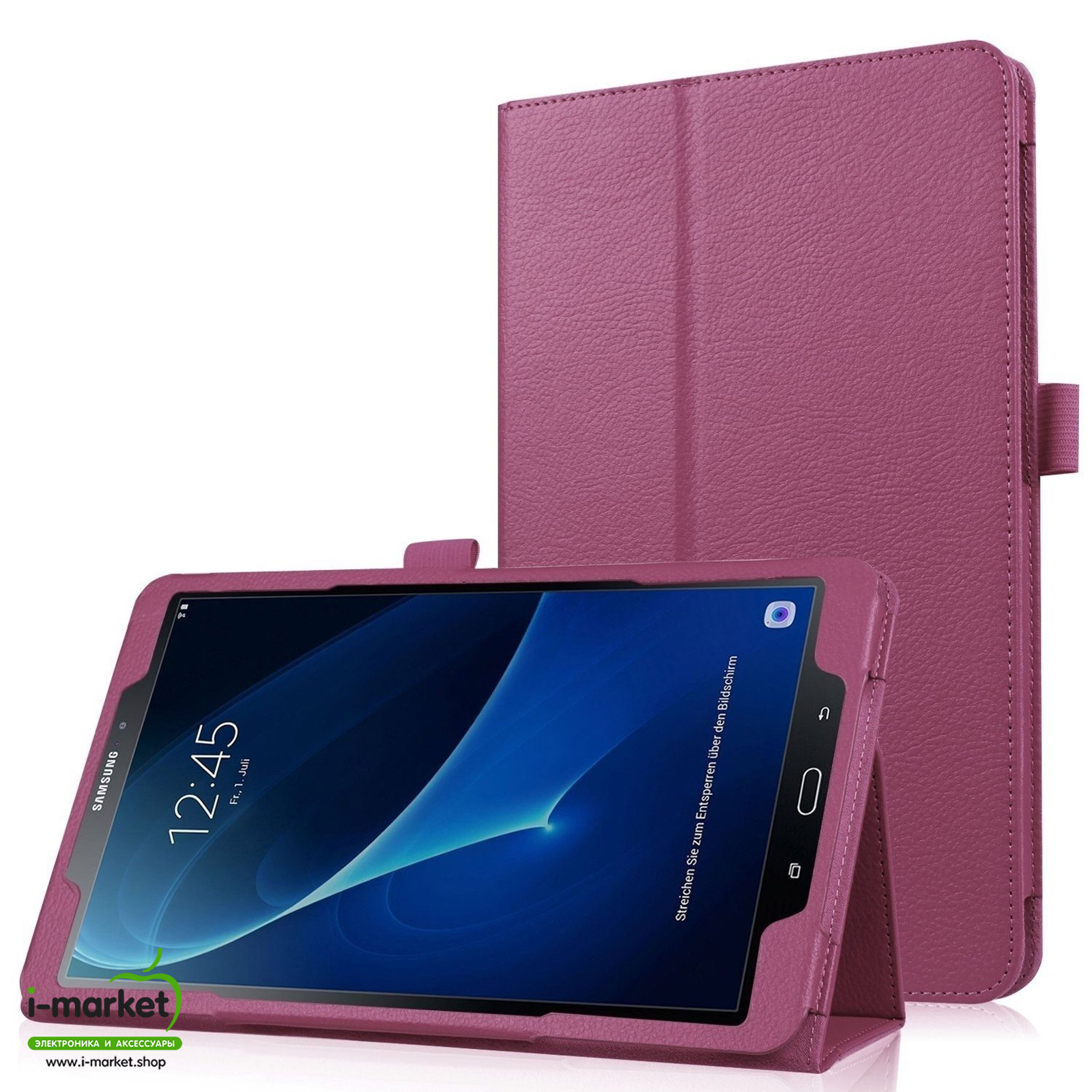 Чехол книжка для SAMSUNG Galaxy Tab A (SM-T580, SM-T585), диагональ 10.1", цвет фиолетовый