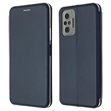 Чехол книжка STYLISH для XIAOMI Redmi Note 10 Pro, экокожа, визитница, цвет темно синий