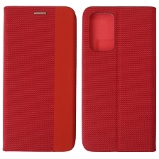 Чехол книжка MESH для SAMSUNG Galaxy A52 (SM-A525), текстиль, силикон, бархат, визитница, цвет красный