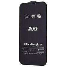Защитное стекло AG Matte Glass для APPLE iPhone 12, 12 Pro, матовое, цвет окантовки черный