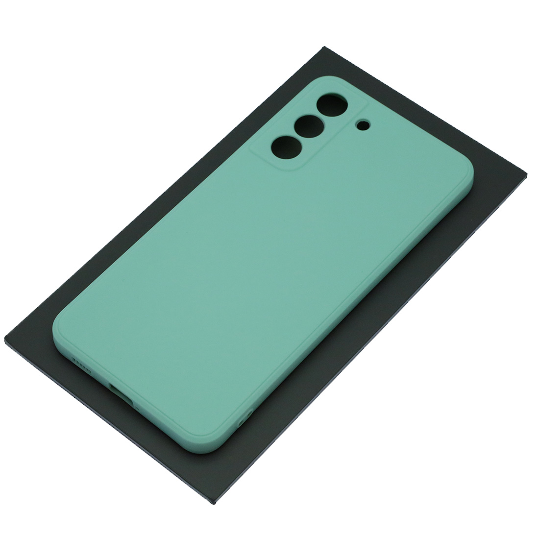 Чехол накладка для SAMSUNG Galaxy S21 FE, силикон, бархат, цвет мятный