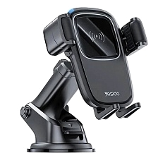 Автомобильный держатель YESIDO C187 на вакуумной присоске с беспроводной быстрой зарядкой, 15W, цвет черный