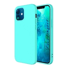Чехол накладка GPS для APPLE iPhone 12 mini (5.4"), силикон, матовый, цвет бирюзовый Чехол накладка GPS для APPLE iPhone 12 mini (5.4"), силикон, матовый, цвет бирюзовый