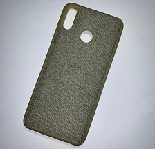 Чехол-накладка для HUAWEI Y9 2019 силиконовая "Джинс", графитовая.