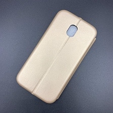 Чехол книжка STYLISH для SAMSUNG Galaxy J3 2017 (SM-J330), экокожа, визитница, цвет золотистый