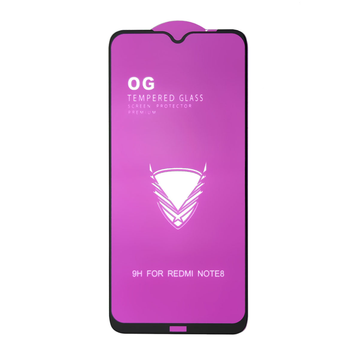Защитное стекло 9H OG для XIAOMI Redmi Note 8, HUAWEI Honor 9A, цвет окантовки черный.