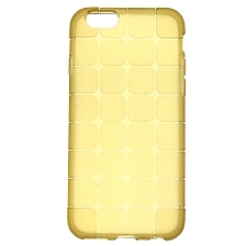 Чехол накладка для APPLE iPhone 6, iPhone 6S, сиикон, рисунок клетка, цвет прозрачный желтый