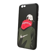 Чехол накладка для APPLE iPhone 6, 6G, 6S, силикон, рисунок Suprime.