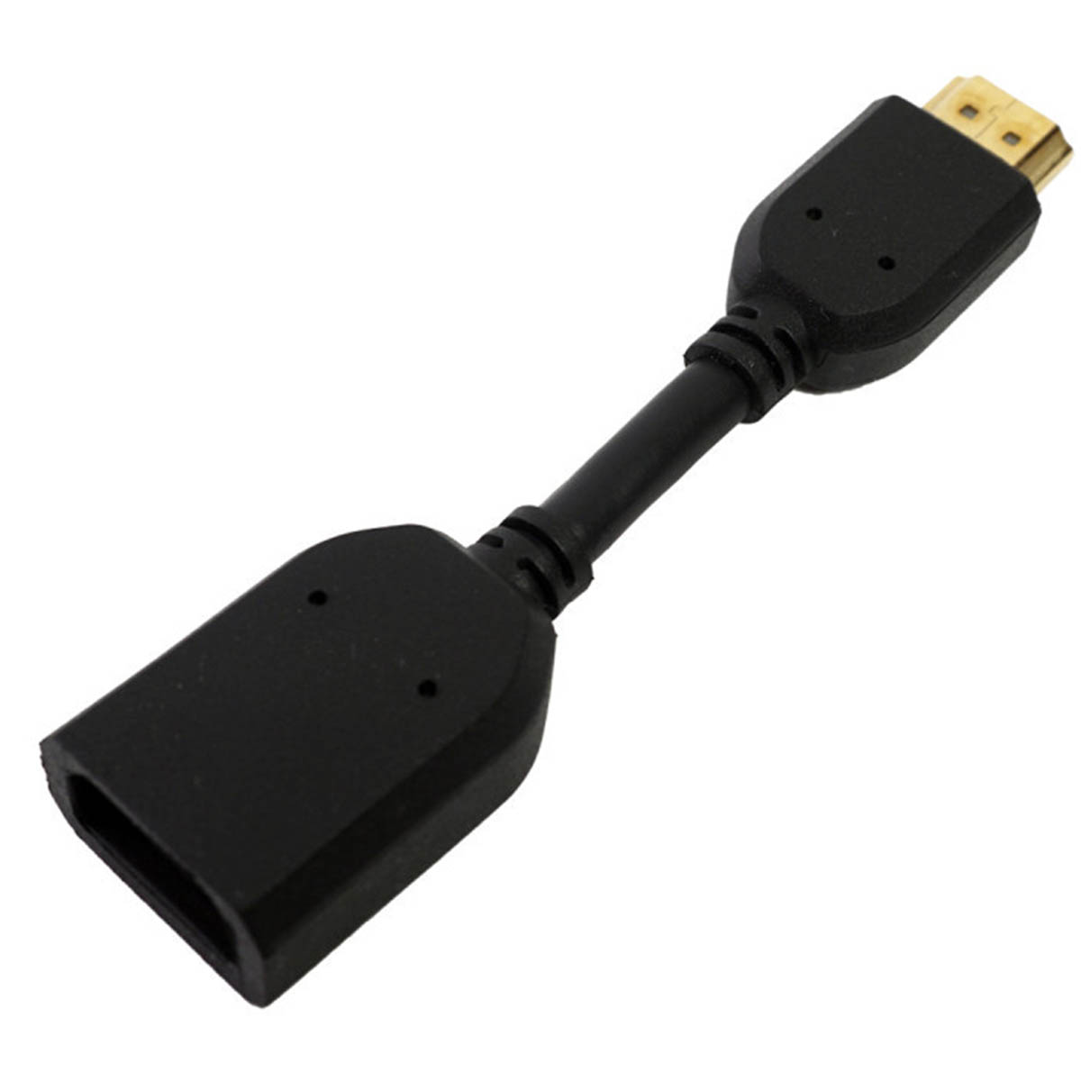Переходник H03 HDMI (M) на HDMI (F), длина 10 см, цвет черный