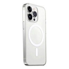 Чехол накладка Clear Case для APPLE iPhone 14 Pro (6.1"), с поддержкой MagSafe, силикон, цвет прозрачный