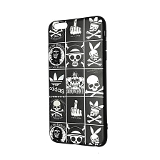 Чехол накладка для APPLE iPhone 6 Plus, 6S Plus, силикон, рисунок череп Adidas.