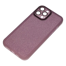 Чехол накладка Shine для APPLE iPhone 12 Pro Max, силикон, блестки, защита камеры, цвет фиолетовый